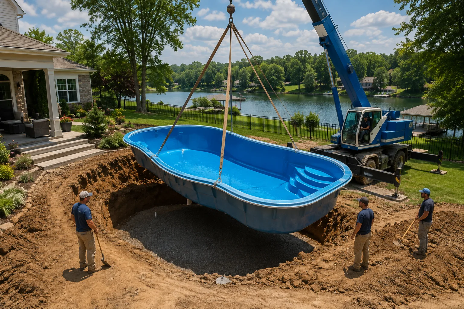 fiberglass pool installation in Gainesville Georgia