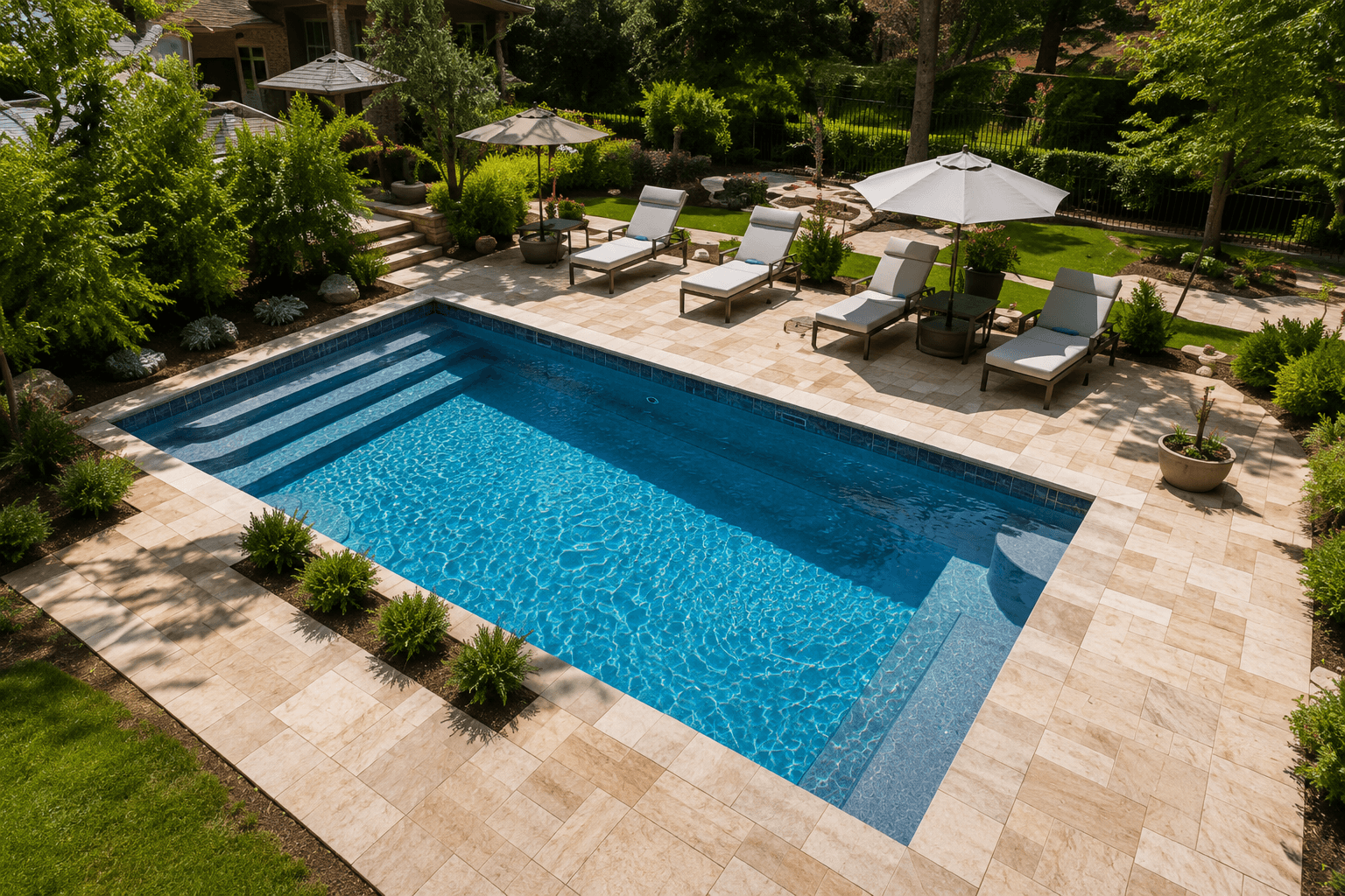 low maintenance fiberglass pool for Gainesville backyard